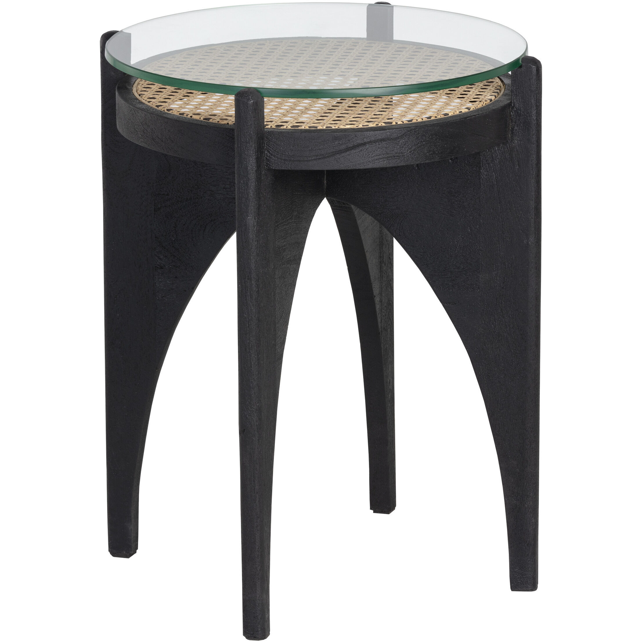 Adora 23.75 X 19.75 inch Clear / Black End Table